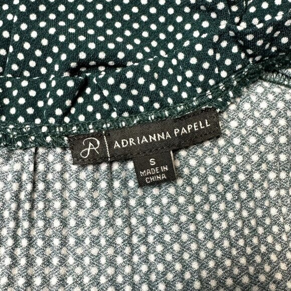 NWOT Adrianna Papell Three Quarter Sleeve Teal Polka Dot Blouse Size S - Picture 3 of 6